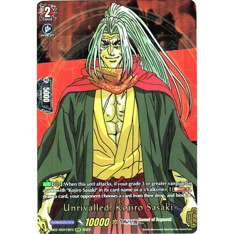 Vanguard_TCG_card_D-TB02_RGR16EN_RGR_Unrivalled_Kojiro_Sasaki_Record_of_Ragnarok