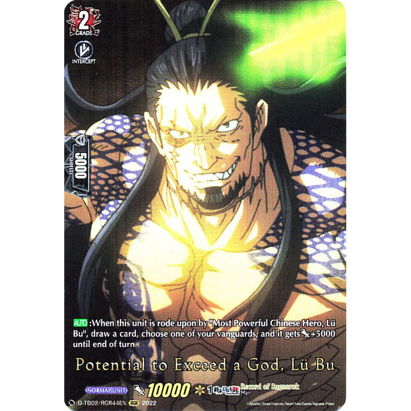 Vanguard_TCG_card_D-TB02_RGR44EN_RGR_Potential_to_Exceed_a_God_Lu_Bu_Record_of_Ragnarok