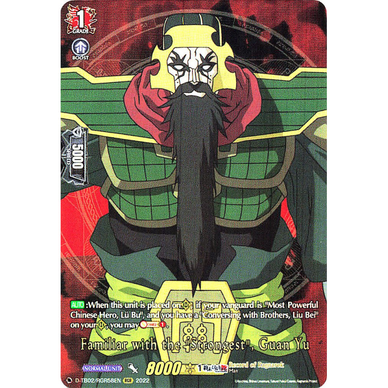 Vanguard_TCG_card_D-TB02_RGR58EN_RGR_Familiar_with_the_Strongest_Guan_Yu_Record_of_Ragnarok