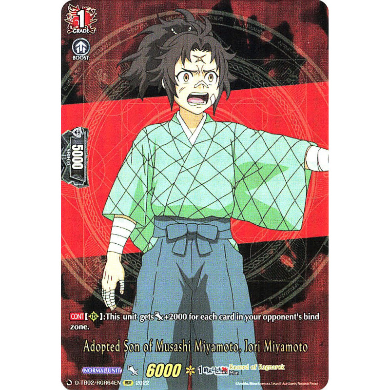 Vanguard_TCG_card_D-TB02_RGR64EN_RGR_Adopted_Son_of_Musashi_Miyamoto_Iori_Miyamoto_Record_of_Ragnarok