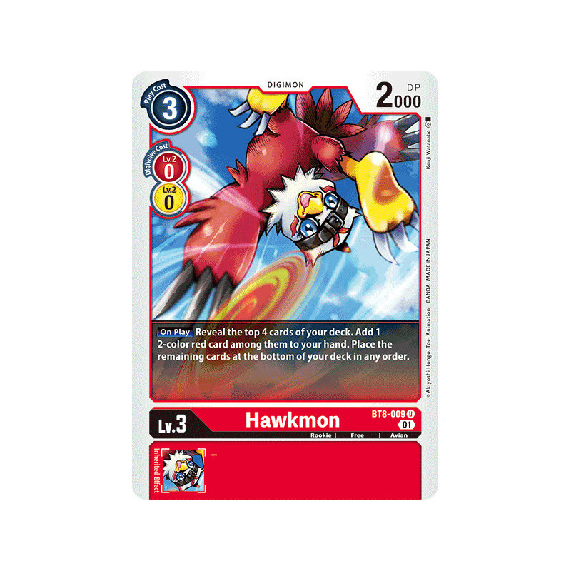 Digimon_TCG_BT8-009_Hawkmon_Uncommon_New_Awakening_Card_Game