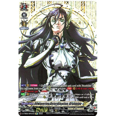 Vanguard_TCG_card_D-TB02_SP01EN_SP_Unwavering_Determination_Brunhilde_Record_of_Ragnarok
