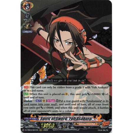 Vanguard_TCG_card_D-TB03_001EN_RRR_Spirit_of_Sword_Yoh_Asakura_SHAMAN_KING