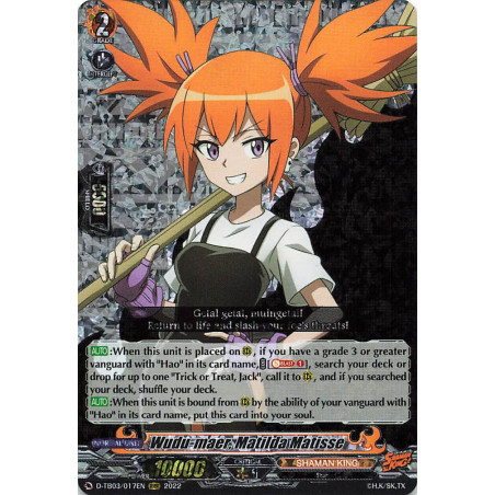 Vanguard_TCG_card_D-TB03_017EN_RRR_Wudu-maer_Matilda_Matisse_SHAMAN_KING