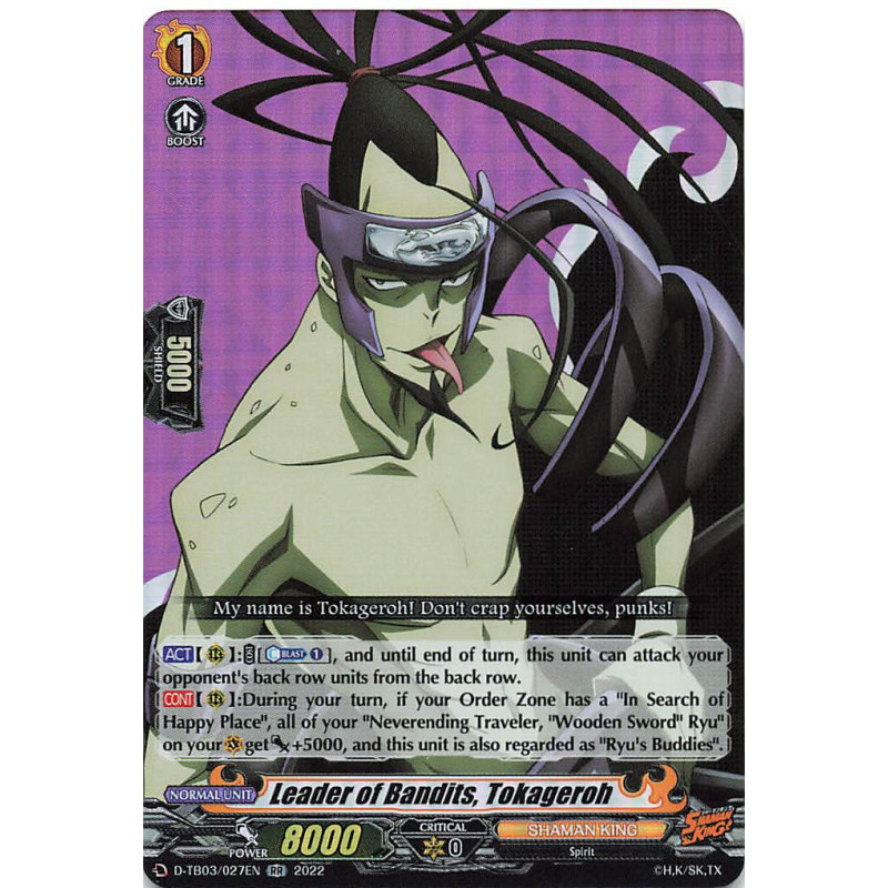 Vanguard_TCG_card_D-TB03_027EN_RR_Leader_of_Bandits_Tokageroh_SHAMAN_KING