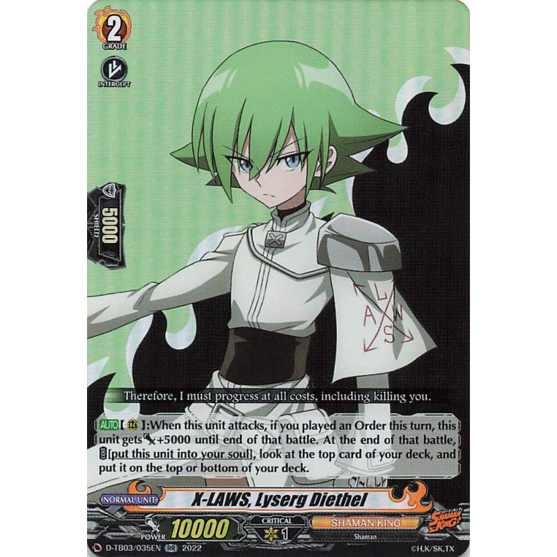 Vanguard_TCG_card_D-TB03_035EN_RR_X-LAWS_Lyserg_Diethel_SHAMAN_KING