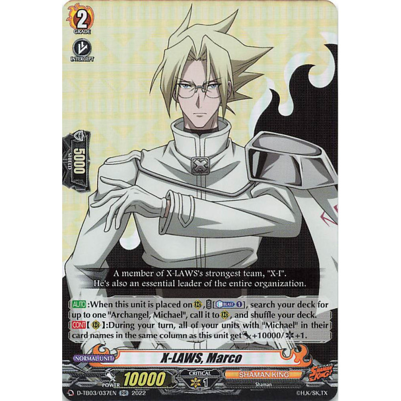 Vanguard_TCG_card_D-TB03_037EN_RR_X-LAWS_Marco_SHAMAN_KING