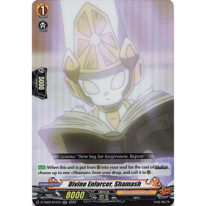 Vanguard_TCG_card_D-TB03_041EN_RR_Divine_Enforcer_Shamash_SHAMAN_KING