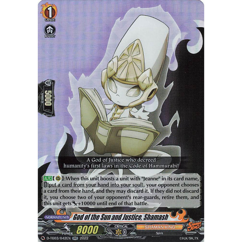 Vanguard_TCG_card_D-TB03_042EN_RR_God_of_the_Sun_and_Justice_Shamash_SHAMAN_KING