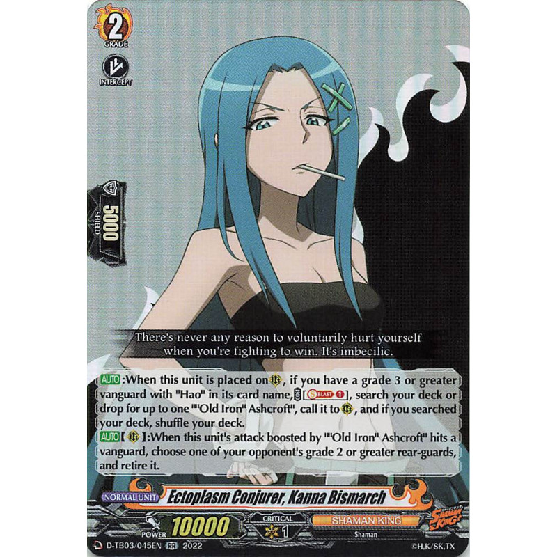 Vanguard_TCG_card_D-TB03_045EN_RR_Ectoplasm_Conjurer_Kanna_Bismarch_SHAMAN_KING