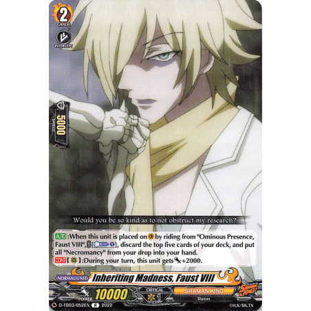 Vanguard_TCG_card_D-TB03_052EN_R_Inheriting_Madness_Faust_VIII_SHAMAN_KING