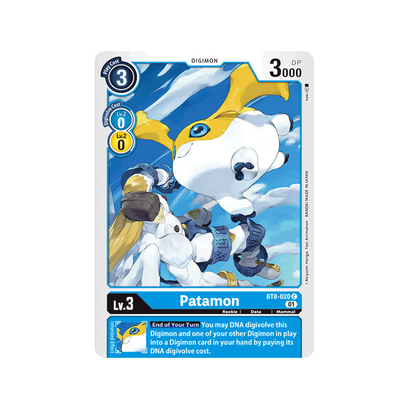 Digimon_TCG_BT8-020_Patamon_Common_New_Awakening_Card_Game