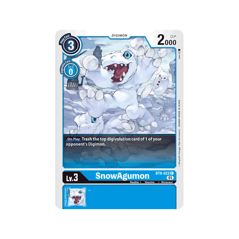 Digimon_TCG_BT8-022_SnowAgumon_Common_New_Awakening_Card_Game