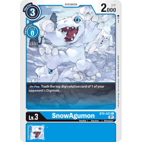 Digimon_TCG_BT8-022_SnowAgumon_Common_New_Awakening_Card_Game