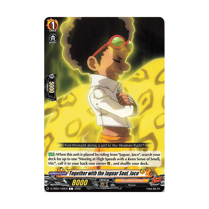 Vanguard_TCG_card_D-TB03_100EN_C_Together_with_the_Jaguar_Soul_Joco_SHAMAN_KING