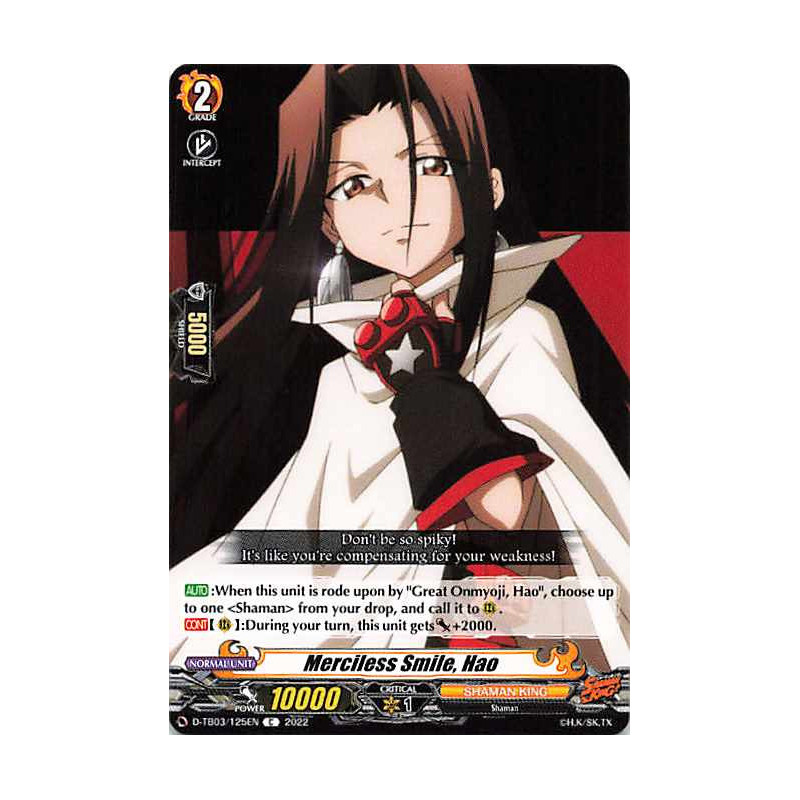 Vanguard_TCG_card_D-TB03_125EN_C_Merciless_Smile_Hao_SHAMAN_KING