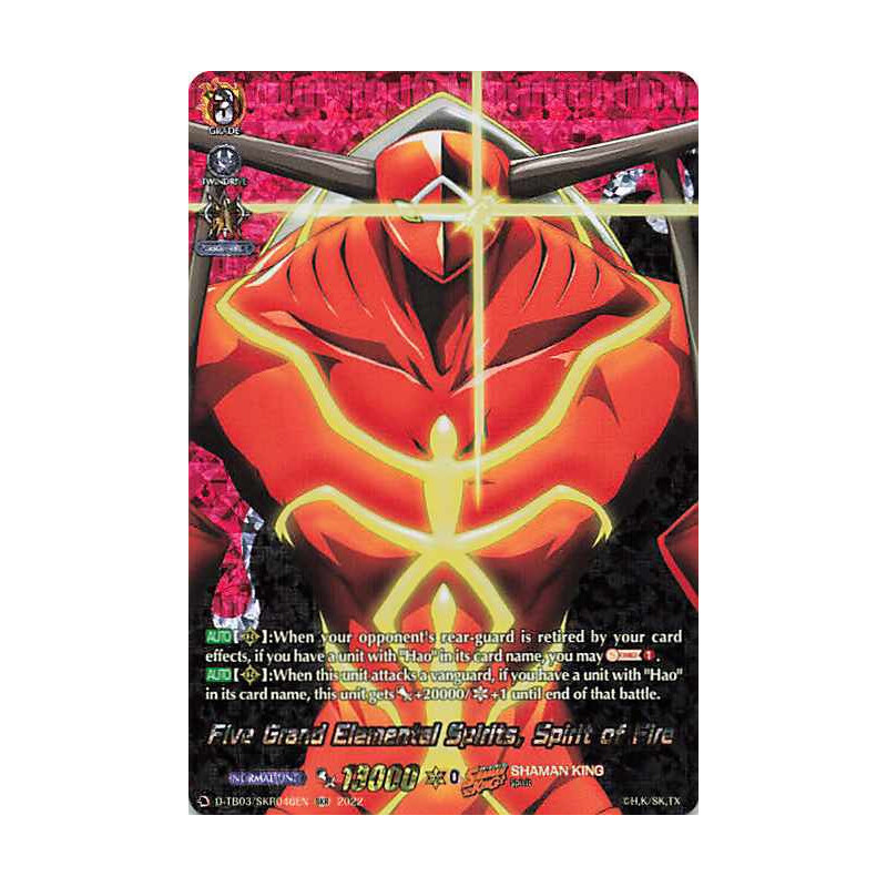 Vanguard_TCG_card_D-TB03_SKR046EN_SKR_Five_Grand_Elemental_Spirits_Spirit_of_Fire_SHAMAN_KING