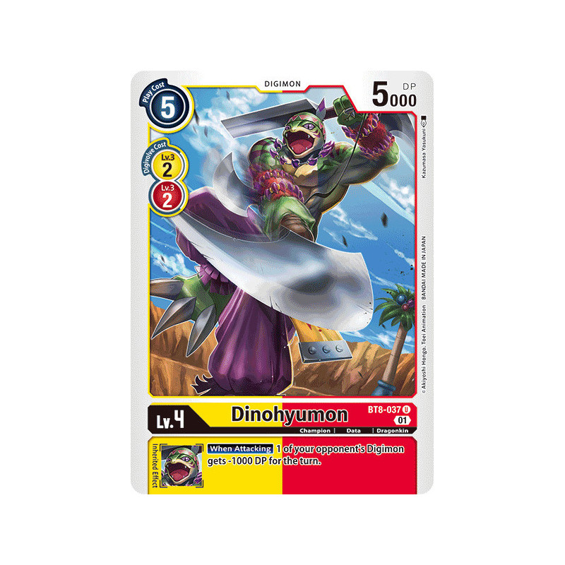 Digimon_TCG_BT8-037_Dinohyumon_Uncommon_New_Awakening_Card_Game