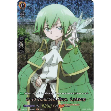 Vanguard_TCG_card_D-TB03_SKR098EN_SKR_Kind-hearted_Boy_Lyserg_SHAMAN_KING