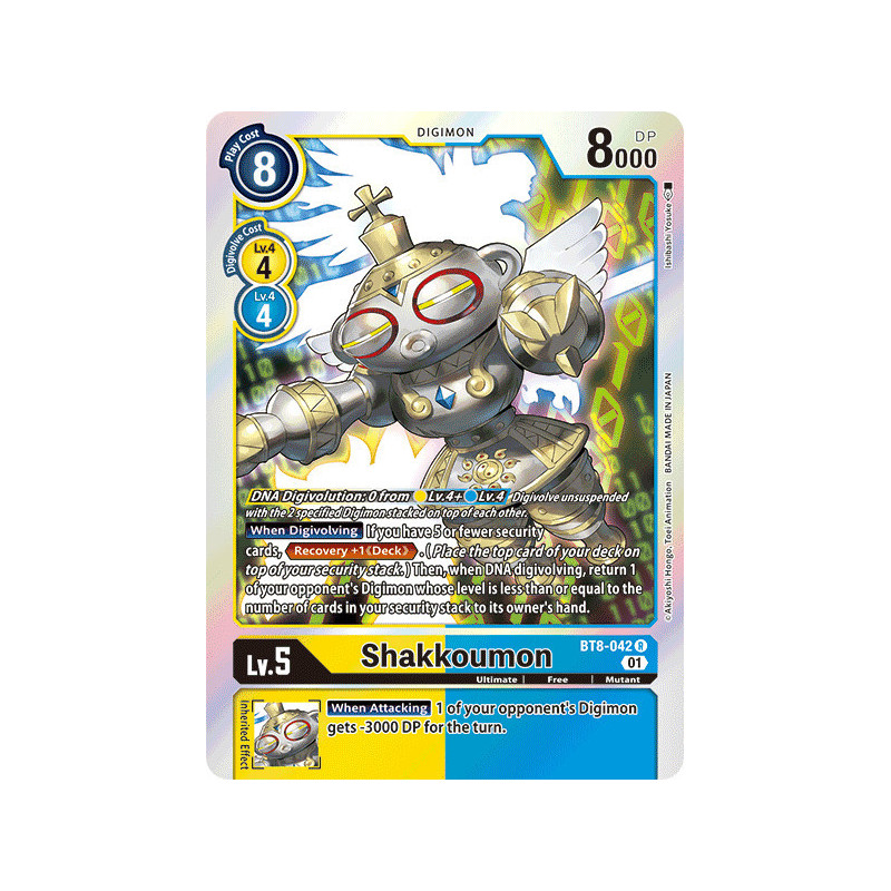 Digimon_TCG_BT8-042_Shakkoumon_Rare_New_Awakening_Card_Game
