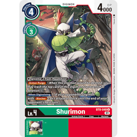 Digimon_TCG_BT8-048_Shurimon_Uncommon_New_Awakening_Card_Game