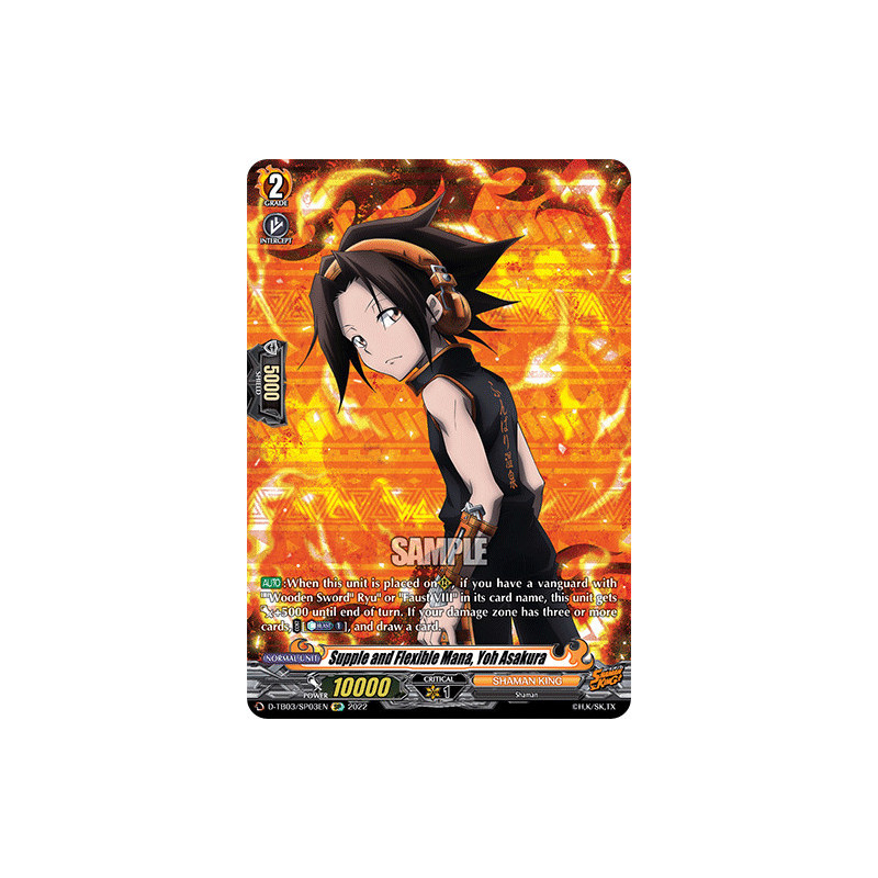 Vanguard_TCG_card_D-TB03_SP03EN_SP_Supple_and_Flexible_Mana_Yoh_Asakura_SHAMAN_KING