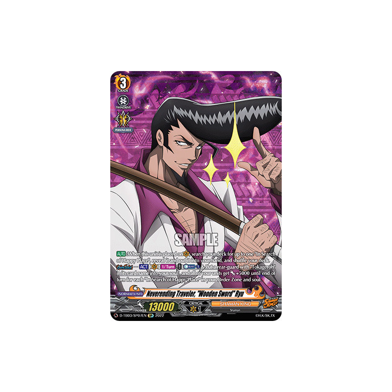 Vanguard_TCG_card_D-TB03_SP07EN_SP_Neverending_Traveler_Wooden_Sword_Ryu_SHAMAN_KING