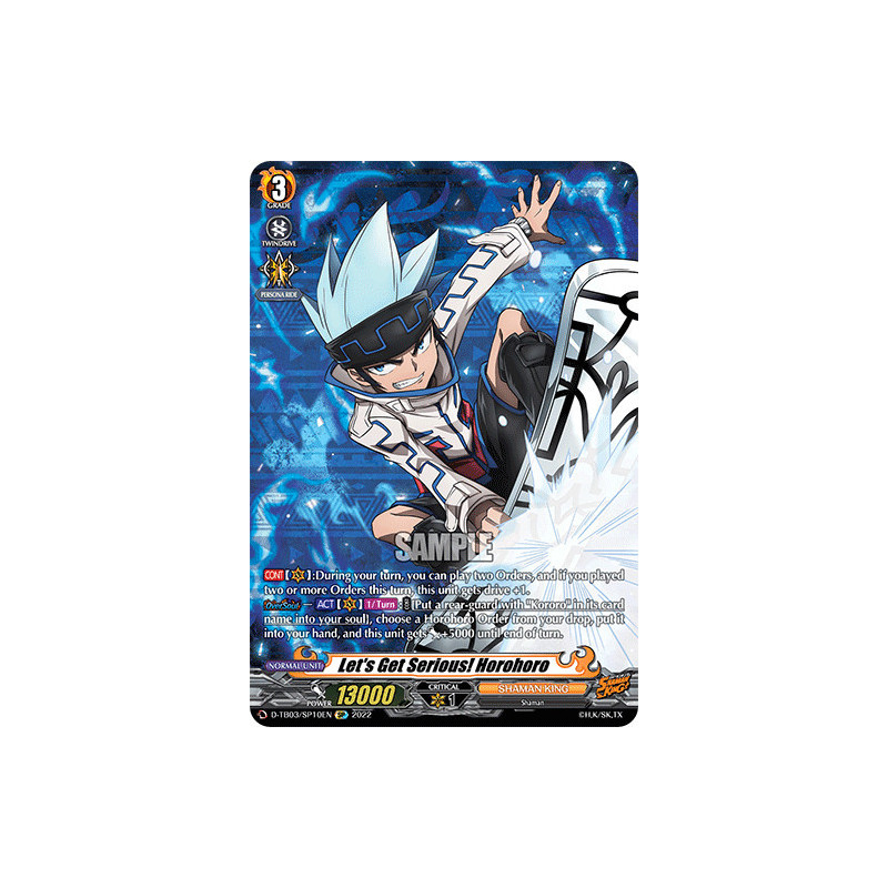 Vanguard_TCG_card_D-TB03_SP10EN_SP_Let_s_Get_Serious_Horohoro_SHAMAN_KING