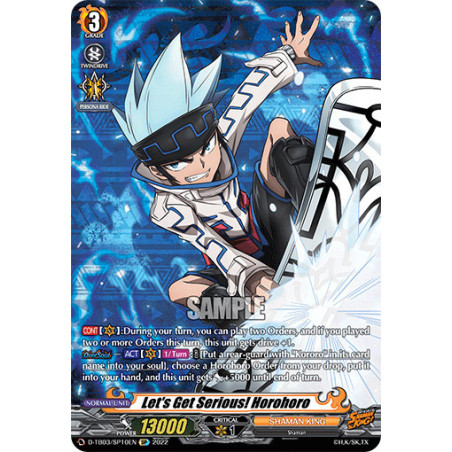 Vanguard_TCG_card_D-TB03_SP10EN_SP_Let_s_Get_Serious_Horohoro_SHAMAN_KING