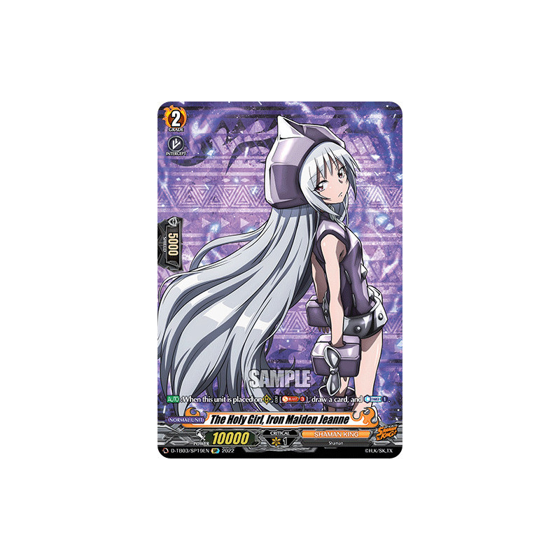 Vanguard_TCG_card_D-TB03_SP19EN_SP_The_Holy_Girl_Iron_Maiden_Jeanne_SHAMAN_KING