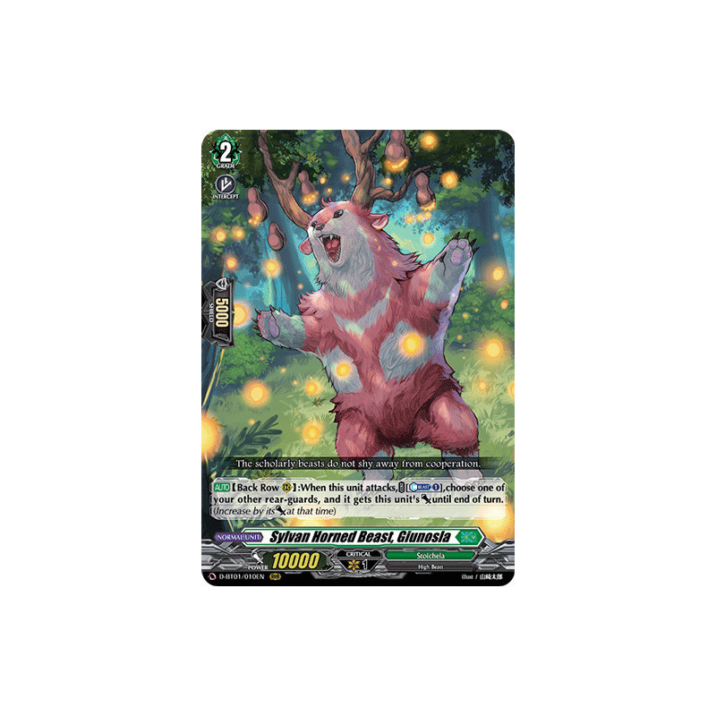 Vanguard_TCG_card_D-BT01_010EN_RRR_Sylvan_Horned_Beast_Giunosla_Genesis_of_the_Five_Greats