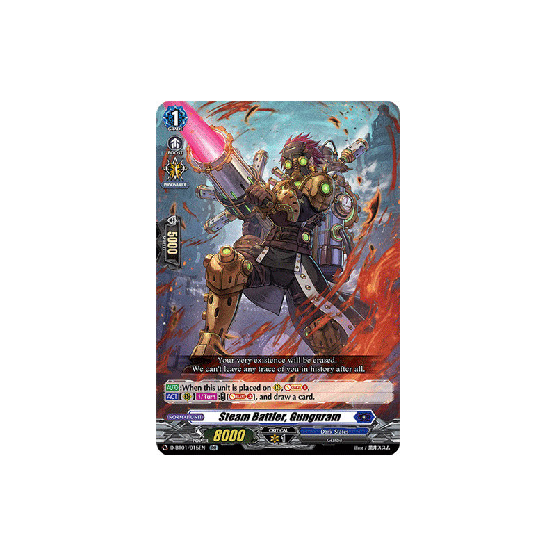 Vanguard_TCG_card_D-BT01_015EN_RR_Steam_Battler_Gungnram_Genesis_of_the_Five_Greats