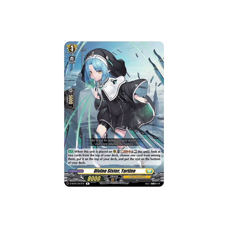 Vanguard_TCG_card_D-BT01_047EN_R_Divine_Sister_Tartine_Genesis_of_the_Five_Greats