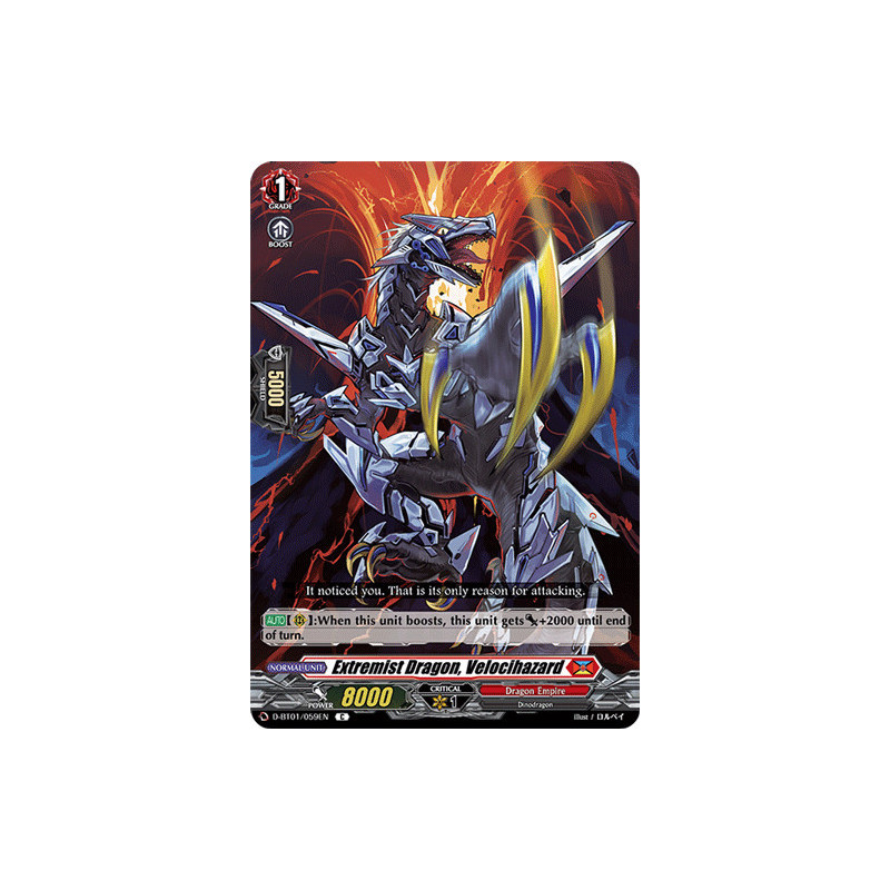 Vanguard_TCG_card_D-BT01_059EN_C_Extremist_Dragon_Velocihazard_Genesis_of_the_Five_Greats