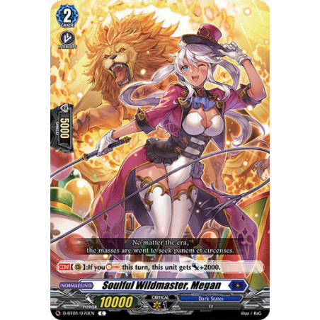 Vanguard_TCG_card_D-BT01_070EN_C_Soulful_Wildmaster_Megan_Genesis_of_the_Five_Greats
