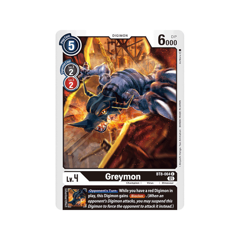 Digimon_TCG_BT8-064_Greymon_Common_New_Awakening_Card_Game