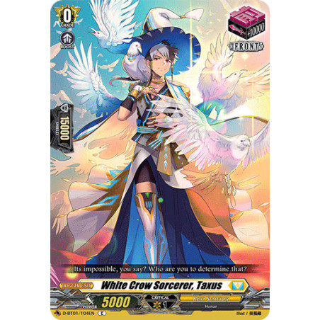 Vanguard_TCG_card_D-BT01_104EN_C_White_Crow_Sorcerer_Taxus_Genesis_of_the_Five_Greats