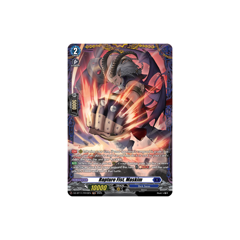 Vanguard_TCG_card_DZ-BT11_FR10EN_FR_Rapture_Fist_Maskim_Symphony_of_Might_Bloom