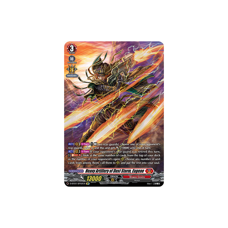 Vanguard_TCG_card_D-BT01_SP02EN_SP_Heavy_Artillery_of_Dust_Storm_Eugene_Genesis_of_the_Five_Greats
