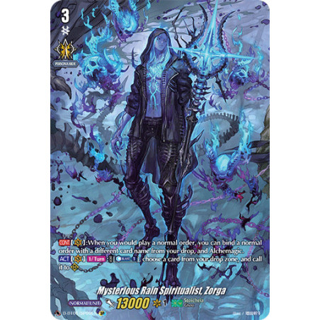 Vanguard_TCG_card_D-BT01_SP09EN_SP_Mysterious_Rain_Spiritualist_Zorga_Genesis_of_the_Five_Greats