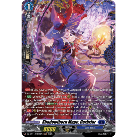 Vanguard_TCG_card_DZ-BT11_FR11EN_FR_Shadowthorn_Mage_Corbriar_Symphony_of_Might_Bloom