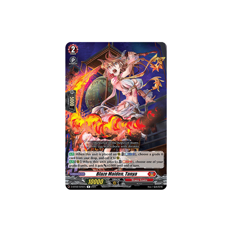 Vanguard_TCG_card_D-BT02_029EN_R_Blaze_Maiden_Tanya_A_Brush_with_the_Legends