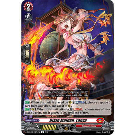 Vanguard_TCG_card_D-BT02_029EN_R_Blaze_Maiden_Tanya_A_Brush_with_the_Legends