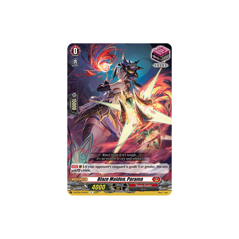 Vanguard_TCG_card_D-BT02_030EN_R_Blaze_Maiden_Parama_A_Brush_with_the_Legends