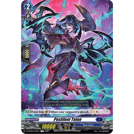 Vanguard_TCG_card_D-BT02_075EN_C_Pestilent_Talon_A_Brush_with_the_Legends