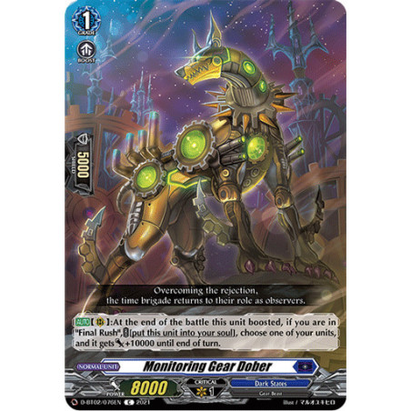 Vanguard_TCG_card_D-BT02_076EN_C_Monitoring_Gear_Dober_A_Brush_with_the_Legends