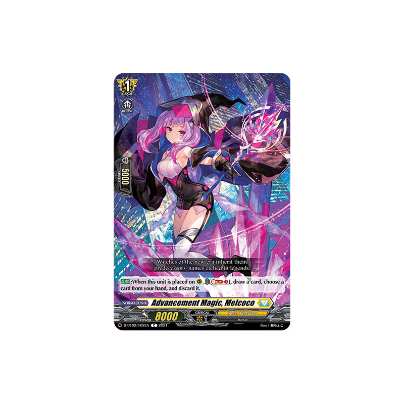 Vanguard_TCG_card_D-BT02_102EN_C_Advancement_Magic_Melcoco_A_Brush_with_the_Legends
