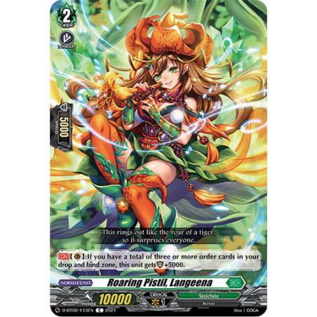 Vanguard_TCG_card_D-BT02_113EN_C_Roaring_Pistil_Langeena_A_Brush_with_the_Legends