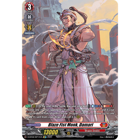 Vanguard_TCG_card_D-BT02_SP11EN_SP_Blaze_Fist_Monk_Damari_A_Brush_with_the_Legends