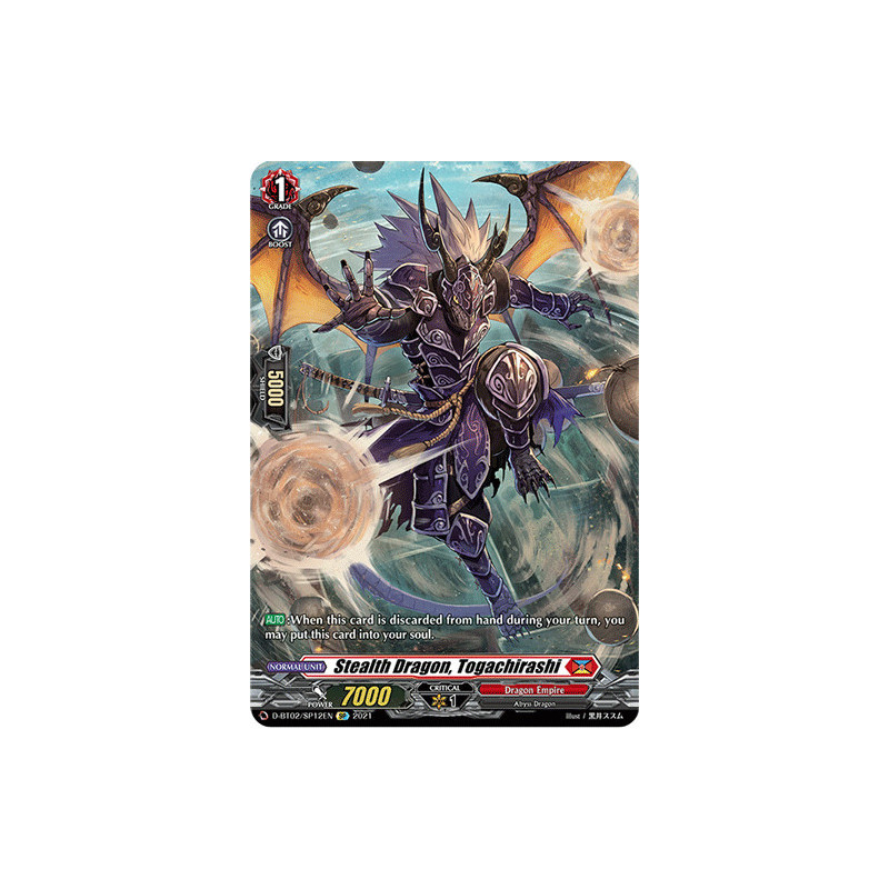Vanguard_TCG_card_D-BT02_SP12EN_SP_Stealth_Dragon_Togachirashi_A_Brush_with_the_Legends